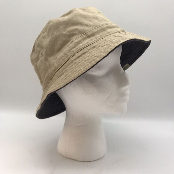 Levi Strauss Signature Reversible Khaki & Navy Bucket Hat OSFM Fishing Beach Cap - Picture 3 of 12